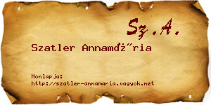 Szatler Annamária névjegykártya